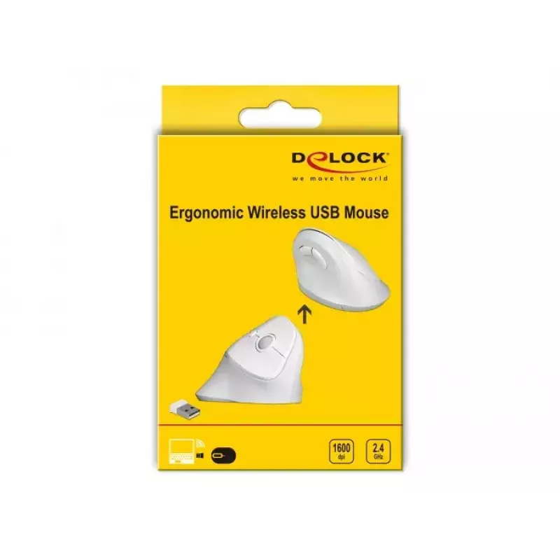 Myš DeLOCK 12596 Office pravácka RF Wireless 1600 DPI