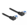 Sieťový kábel DeLOCK RJ45 Cat.6A S/FTP ľavouhlý 0,5 m čierny