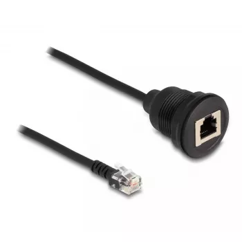 DeLOCK kábel RJ12 konektor samec na RJ12 konektor samica 30 cm čierny