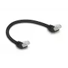 Sieťový kábel DeLOCK RJ45 Cat.6A S/FTP 45° zahnutý 0,25 m čierny