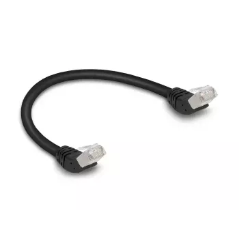 Sieťový kábel DeLOCK RJ45 Cat.6A S/FTP 45° zahnutý 0,25 m čierny
