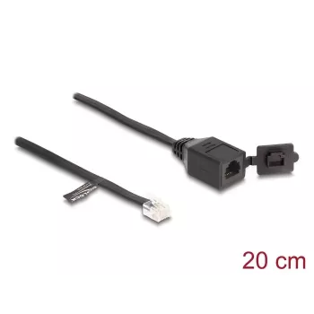 DeLOCK kábel RJ12 konektor samec na RJ12 konektor samica 20 cm čierny