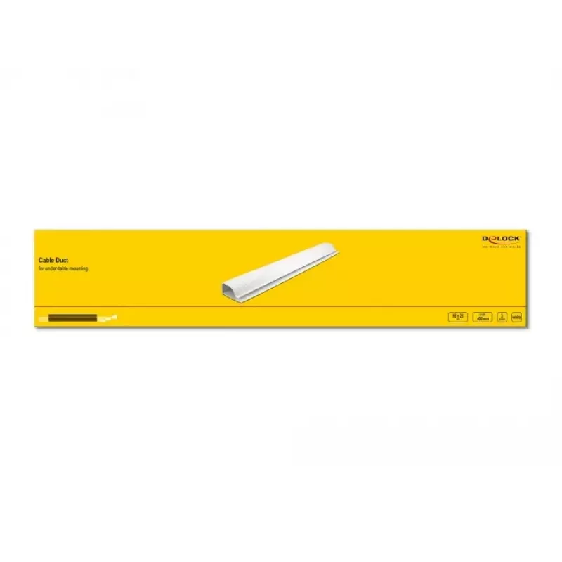 Káblový kanál DeLOCK 20885 montáž pod stôl 63 x 28 mm biely 2 ks