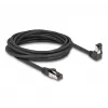 Sieťový kábel DeLOCK RJ45 Cat.8.1 90° nadol zahnutý / rovný 5 m čierny