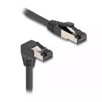 Sieťový kábel DeLOCK RJ45 Cat.8.1 90° nadol zahnutý / rovný 5 m čierny