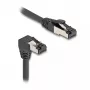 Sieťový kábel DeLOCK RJ45 Cat.8.1 90° nadol zahnutý / rovný 5 m čierny