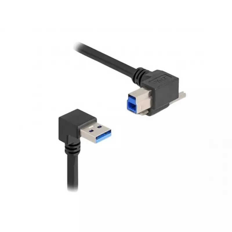 DeLOCK USB kábel 80481 90° konektor samec Type-A na konektor samec Type-B 1 m čierny