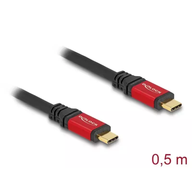 DeLOCK USB kábel USB Type-C konektor samec na samec 20 Gbit/s 0,5 m červený kov
