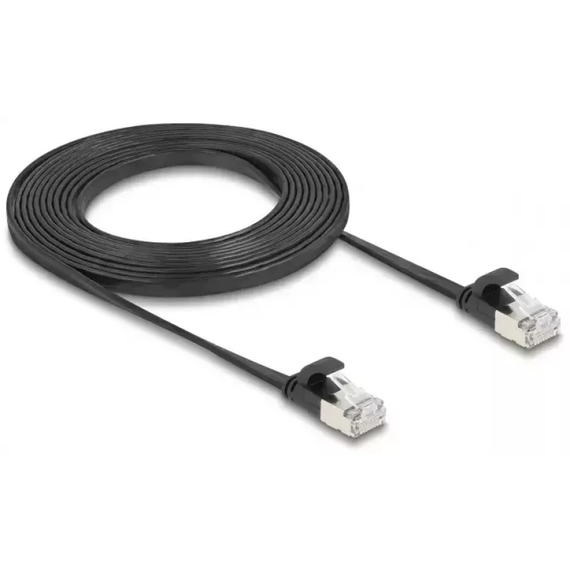 Sieťový kábel DeLOCK 81166 RJ-45 Cat6a 3 m čierny