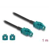 Koaxiálny kábel DELOCK 90680 — 1 m, HSD Z na HSD Z, čierny/modrý