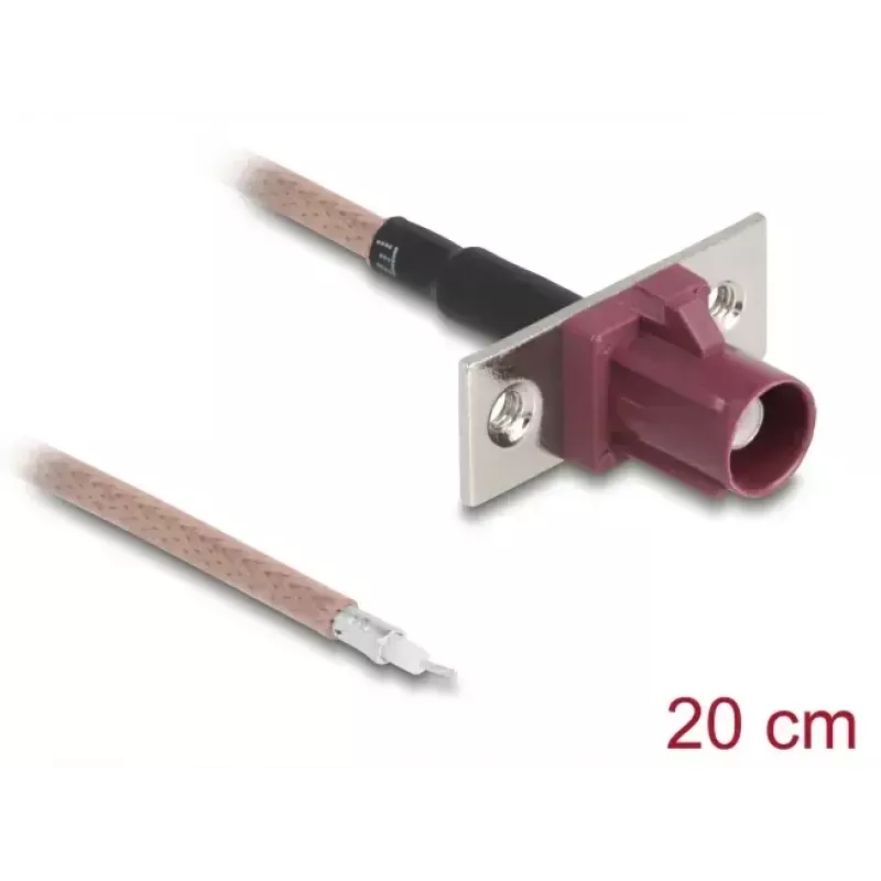 Koaxiálny kábel DELOCK 90729 RG-316/U 0,2 m s FAKRA-D konektorom samec, hnedý