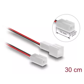 Predlžovací kábel pre počítačový chladiaci systém DELOCK 90869 — PVC, priemer 1,3 mm, čierny/červený/biely