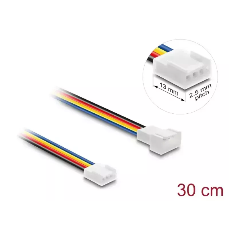 DeLOCK 90871 Predlžovací kábel ventilátora PWM 4-pin, samec na samicu, dĺžka konektora 13 mm, 30 cm