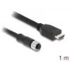 DELOCK M12 A-kódovaný 17-pólový (konektor samica) na HDMI (konektor samec) kábel — 1 m, čierny