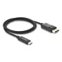 DELOCK koaxiálny USB Type-C na DisplayPort kábel (DP Alt Mode) 4K 60 Hz, USB-C na DP, 1 m, čierny, priemer 3,5 mm