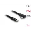 Kábel DELOCK koaxiálny USB4 Gen 3x2 40 Gbps USB-C na USB-C zahnutý vľavo/vpravo PD 3.1 240W 2 m