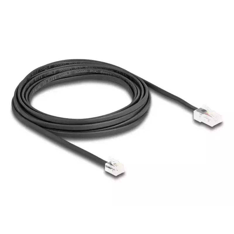 DeLOCK 88038 telefónny kábel 5 m čierny RJ-45 RJ-11