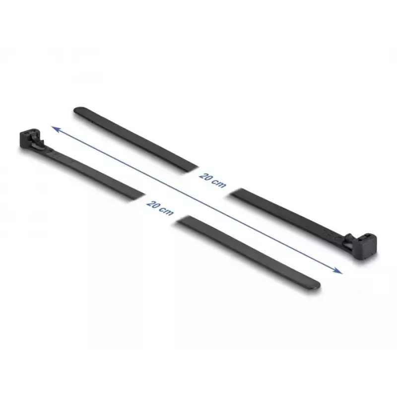 DeLOCK Opakovane použiteľné teplovzdorné sťahovacie pásky, 150 x 7.5 mm, čierne, 100 ks