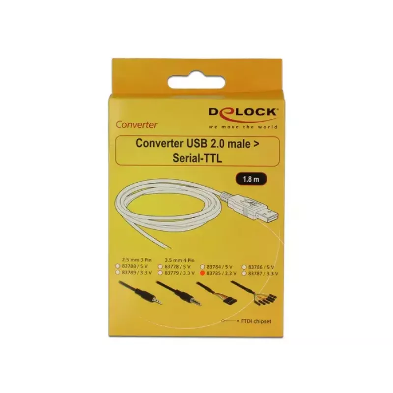 USB kábel DeLOCK 1,8m USB2.0-A/TTL 6-pinový čierny