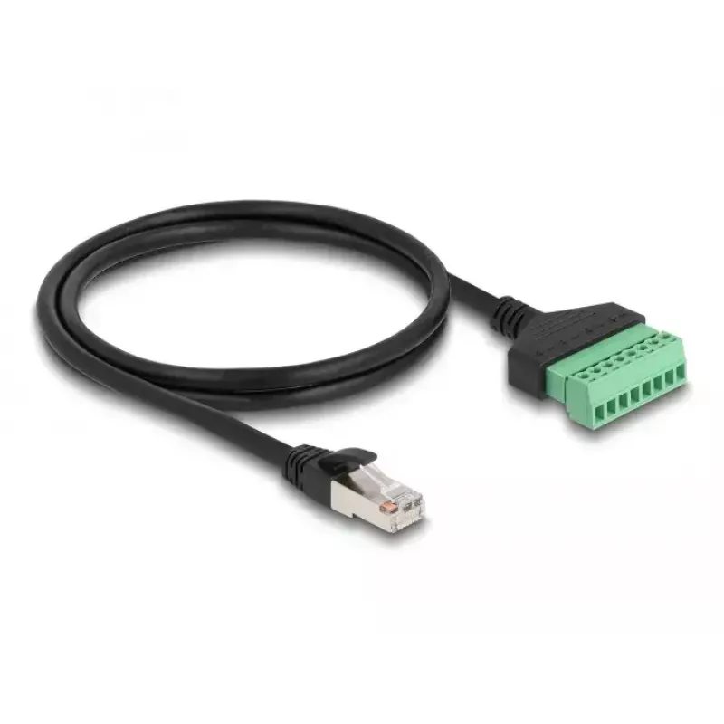 DeLOCK RJ45 kábel Cat.6 konektor samec na adaptér svorkovnice 1 m 2-dielny