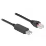 Sériový pripojovací kábel DeLOCK 64158 USB 2.0 Type-A na RS-232 RJ45 25 cm čierny