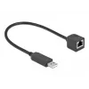 Sériový pripojovací kábel DeLOCK 64162 USB 2.0 Type-A na RS-232 RJ45 25 cm čierny