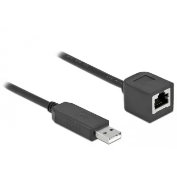 Sériový pripojovací kábel DeLOCK 64162 USB 2.0 Type-A na RS-232 RJ45 25 cm čierny