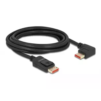 DisplayPort kábel DeLOCK 87048 8K 60Hz 3 m konektor samec na konektor samec 90° doľava zahnutý