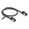Sieťový kábel DeLOCK RJ45 kábel konektor samec na konektor samec Cat.8.1 flexibilný 0,5 m čierny