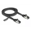 Sieťový kábel DeLOCK RJ45 plochý patch kábel konektor samec na konektor samec Cat.8.1 1 m čierny