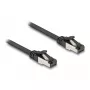 Sieťový kábel DeLOCK RJ45 plochý patch kábel konektor samec na konektor samec Cat.8.1 1 m čierny