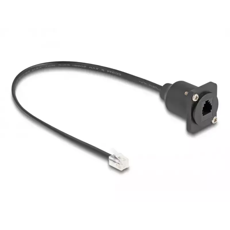 DeLOCK D-Type RJ10 kábel konektor samec na konektor samica čierny 30 cm