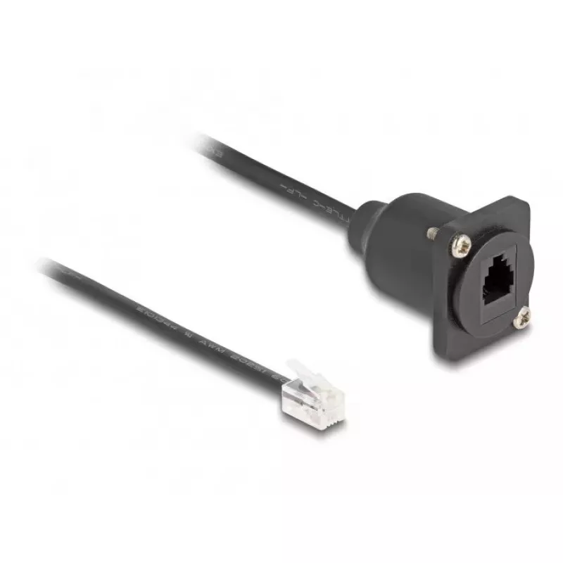 DeLOCK D-Type RJ10 kábel konektor samec na konektor samica čierny 30 cm