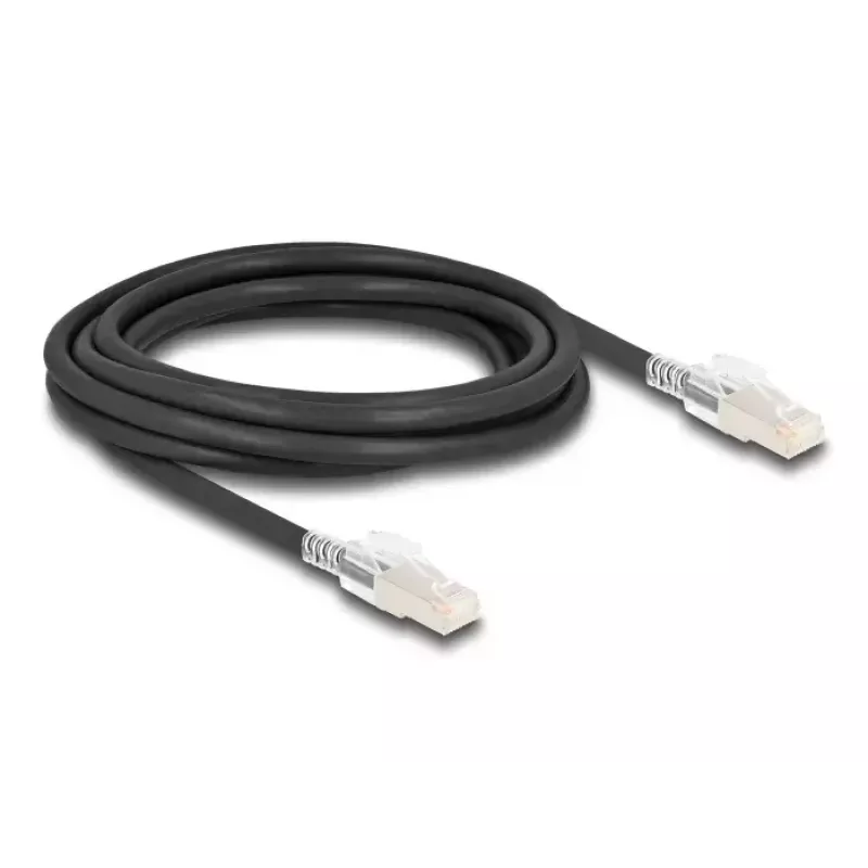 Sieťový kábel DELOCK 80257 — Cat6a S/FTP (S-STP), RJ-45 na RJ-45, 3 m, čierny