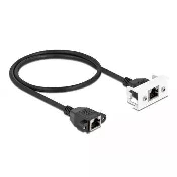 DeLOCK sieťový predlžovací kábel Cat.6A 50 cm S/FTP RJ45 čierny