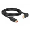 DisplayPort kábel DeLOCK 87052 8K 60Hz 3 m konektor samec na konektor samec 90° dole
