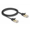 Sieťový kábel DeLOCK RJ45 plochý 1 m Cat6A čierny