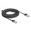 Sieťový kábel DeLOCK RJ45 plochý 7,5 m Cat6A U/FTP čierny