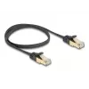 Sieťový kábel DeLOCK RJ45 plochý 0,5 m Cat.6A čierny