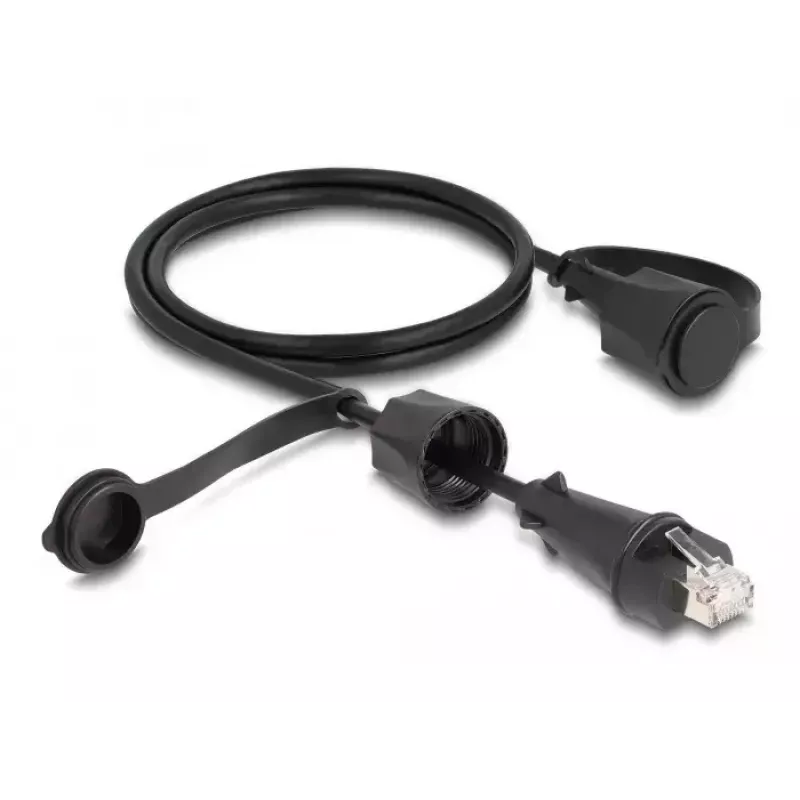 DeLOCK sieťový kábel RJ45 konektor samec na RJ45 konektor samec Cat.6 STP 1 m IP68 čierny