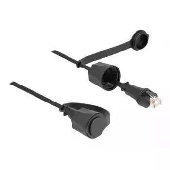 DeLOCK sieťový kábel RJ45 konektor samec na RJ45 konektor samec Cat.6 STP 1 m IP68 čierny