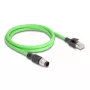 Sieťový kábel DeLOCK M12 kábel A-kódovaný 8-pin konektor samec na RJ45 konektor samec PUR (TPU) 2 m