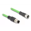 Sieťový kábel DeLOCK M12 kábel A-kódovaný 8-pin konektor samec na konektor samica PUR (TPU) 5 m