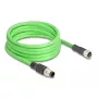 Sieťový kábel DeLOCK M12 kábel A-kódovaný 8-pin konektor samec na konektor samica PUR (TPU) 5 m