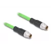 Sieťový kábel DeLOCK M12 kábel X-kódovaný 8-pin konektor samec na konektor samec PUR (TPU) 2 m