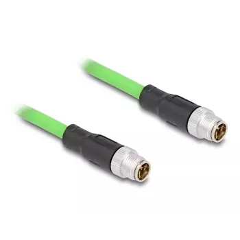Sieťový kábel DeLOCK M12 kábel X-kódovaný 8-pin konektor samec na konektor samec PUR (TPU) 2 m
