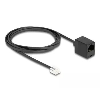 DeLOCK telefónny kábel RJ11 konektor samec na RJ45 konektor samica čierny 2 m