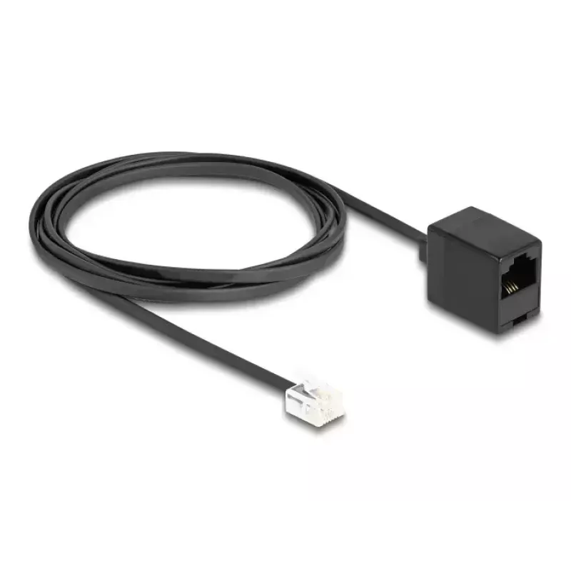 DeLOCK telefónny kábel RJ11 konektor samec na RJ45 konektor samica čierny 2 m