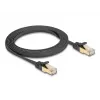 Sieťový kábel DeLOCK RJ45 plochý Cat.6A 2 m čierny