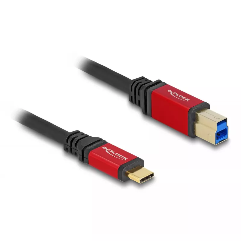DeLOCK USB kábel USB Type-C na USB Type-B 2 m 5 Gbps červený kov